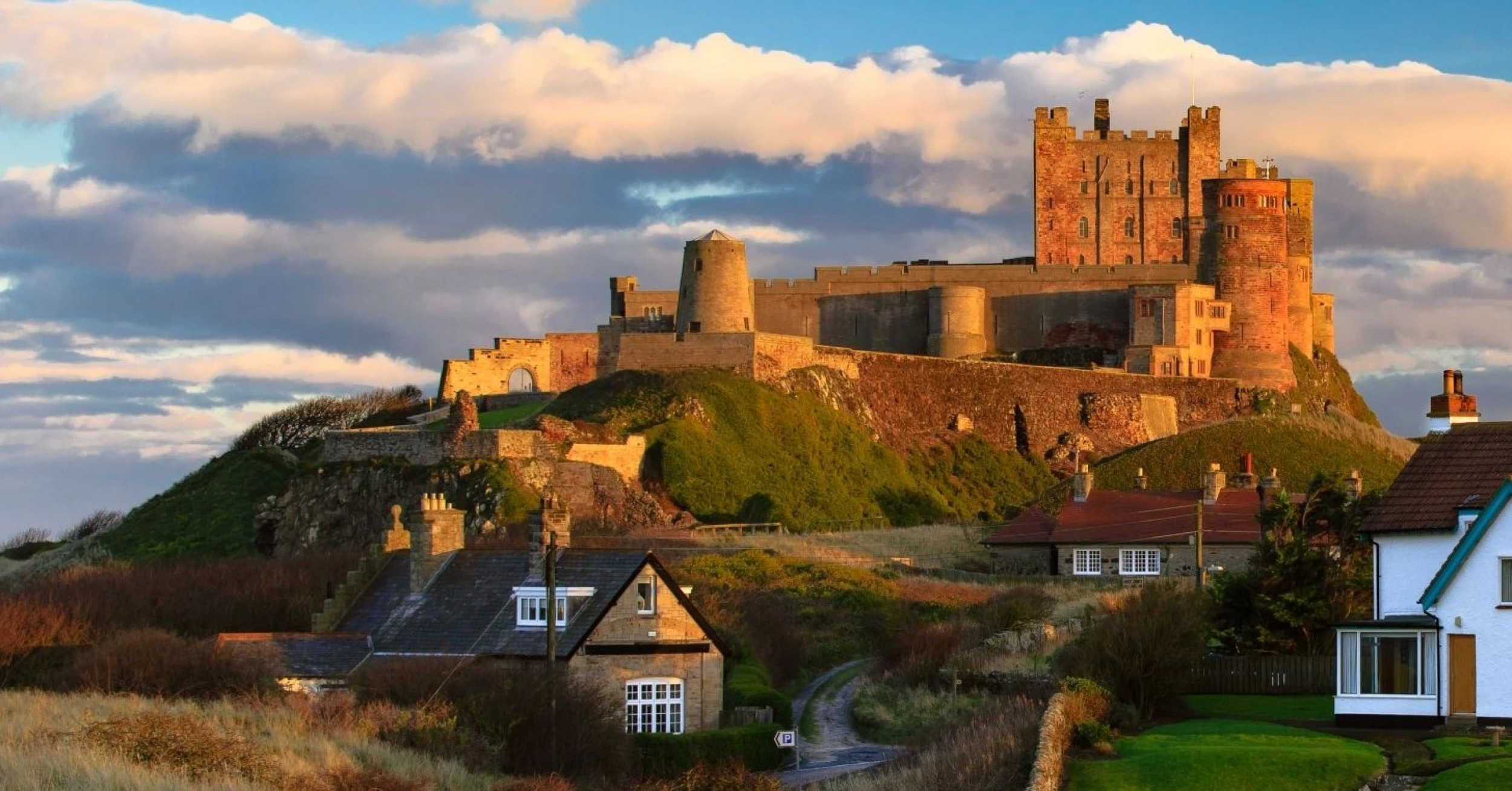 Bamburgh village and castle