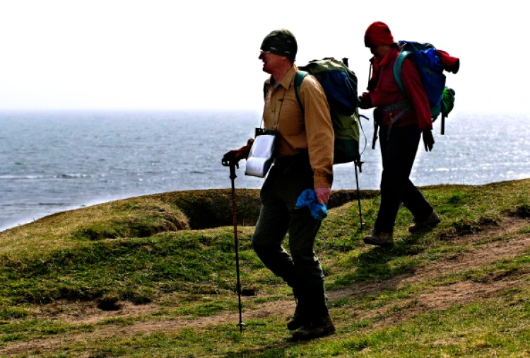 Walkers on the coast path